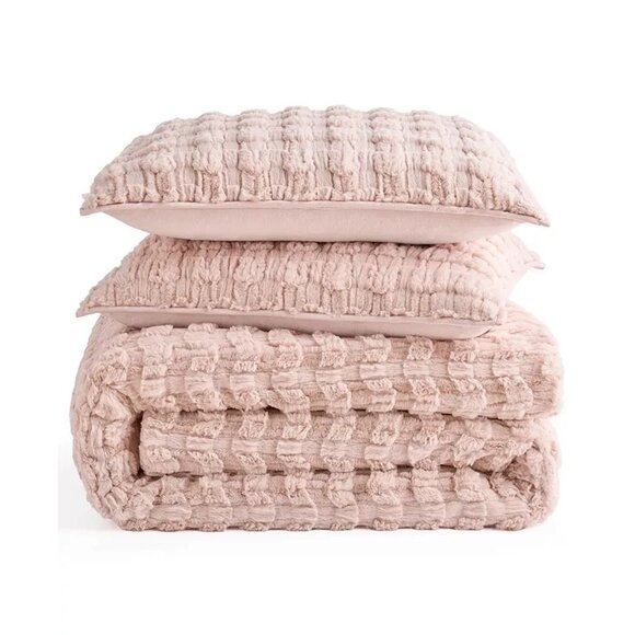 UGG Denai Faux Fur Reversible Comforter Set Full Queen Pink $170 - Picture 5 of 5